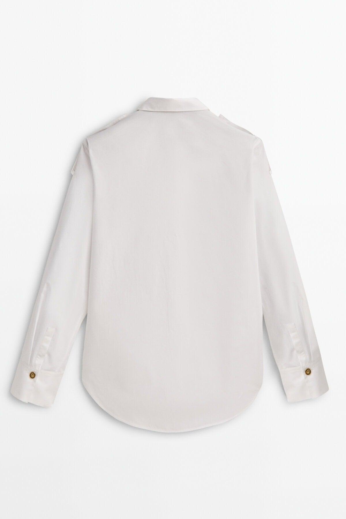 Gold Buttoned Poplin Shirt - Swordslife