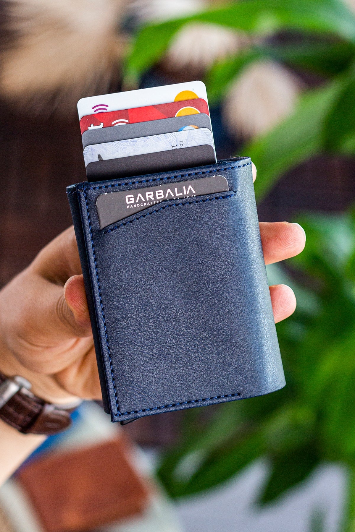 Navy Blue Men'S Card Holder Wallet 40661110501
