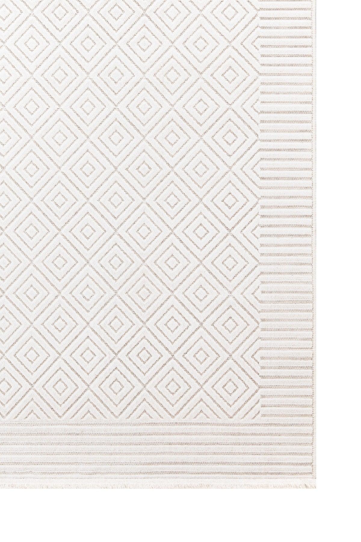 Meridian Cream Non-Slip Base Modern Woven Carpet Kids Room Living Room Living Room Kitchen 65287 - Swordslife