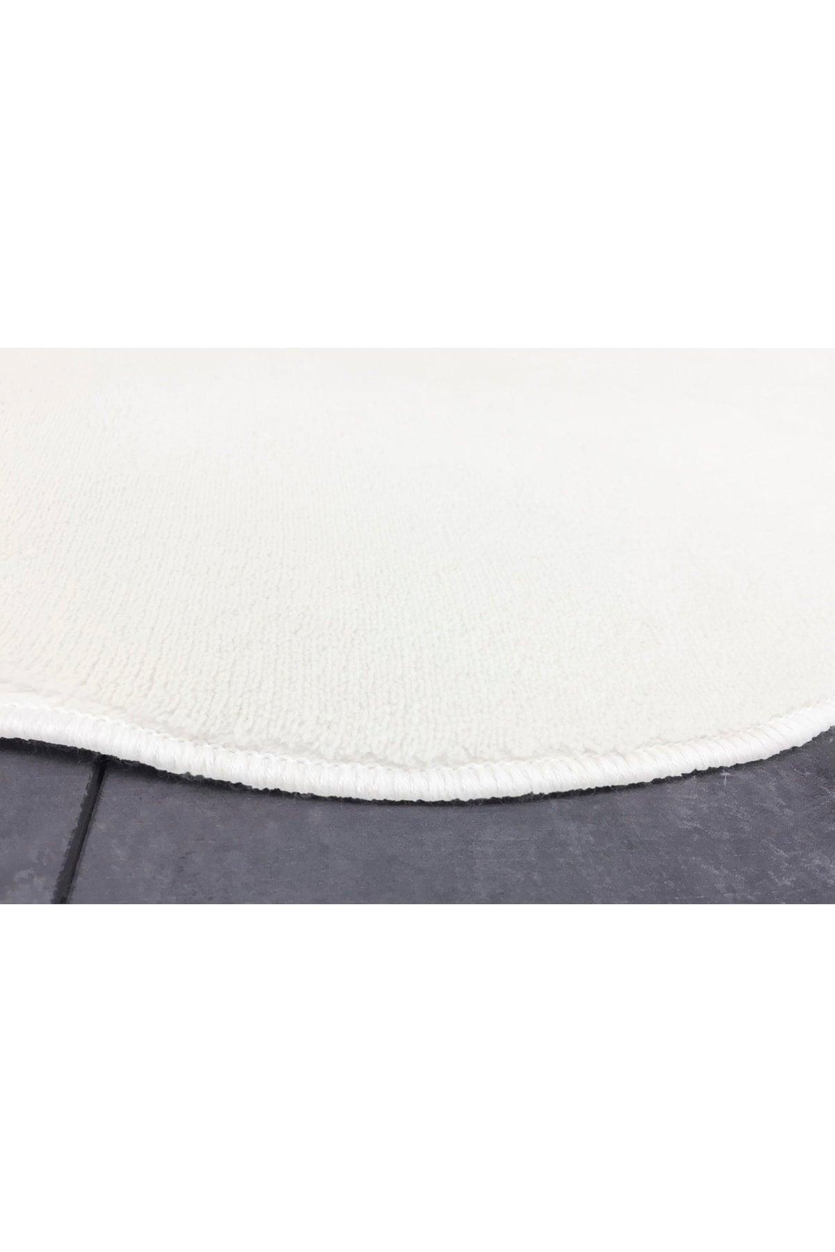 Anatolia 2 Pieces Cream 80x140 50x70 Cm Large Size Bath Mat Set Non-Slip Toilet Seat Set - Swordslife