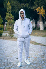 Hooded Kangaroo Pocket Cotton Men's Tracksuit Set