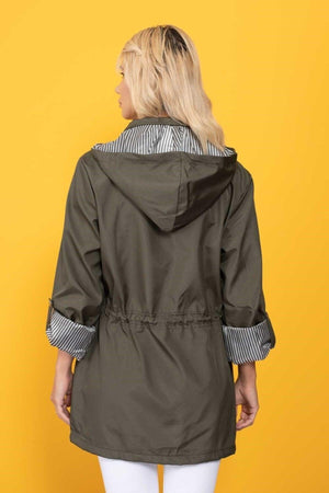 Women's Khaki Green Hooded Seasonal Coat - Swordslife