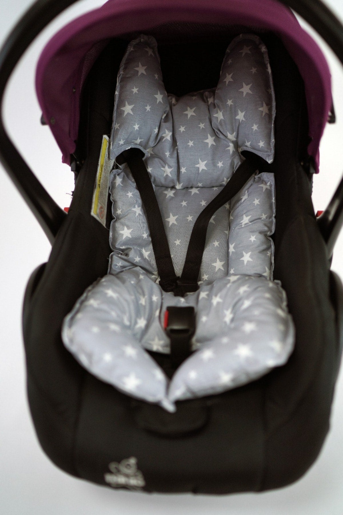 Gray Waffle Pique/Gray Star Poplin Stroller Cover And Cushion