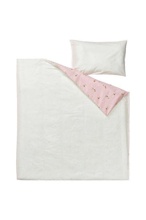 Double Sided Baby Duvet Cover Set Meridyendukkan Pink Color Dog Themed 110X125/35X55 Cm