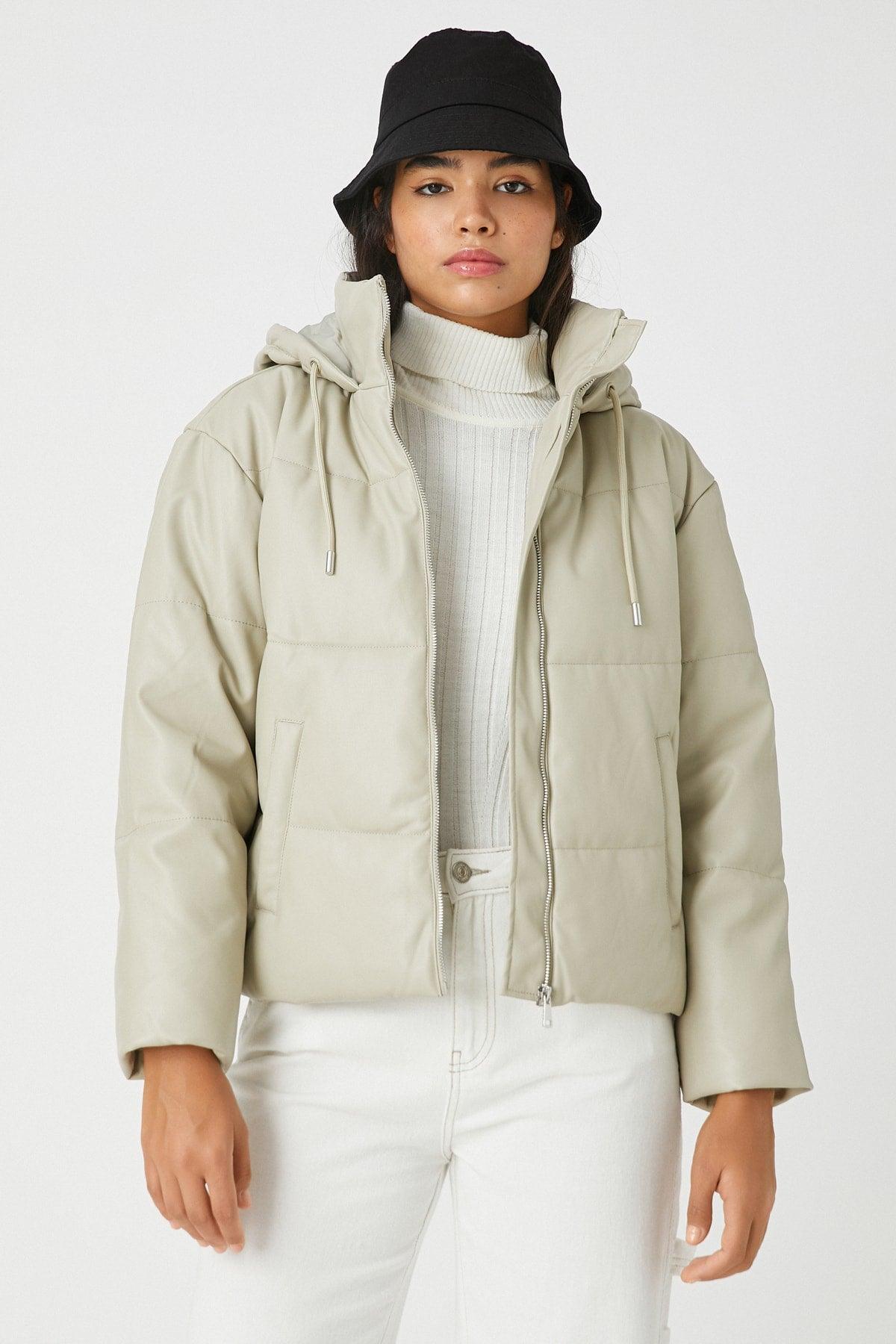 Women's Beige Jacket 3WAL20018IW - Swordslife