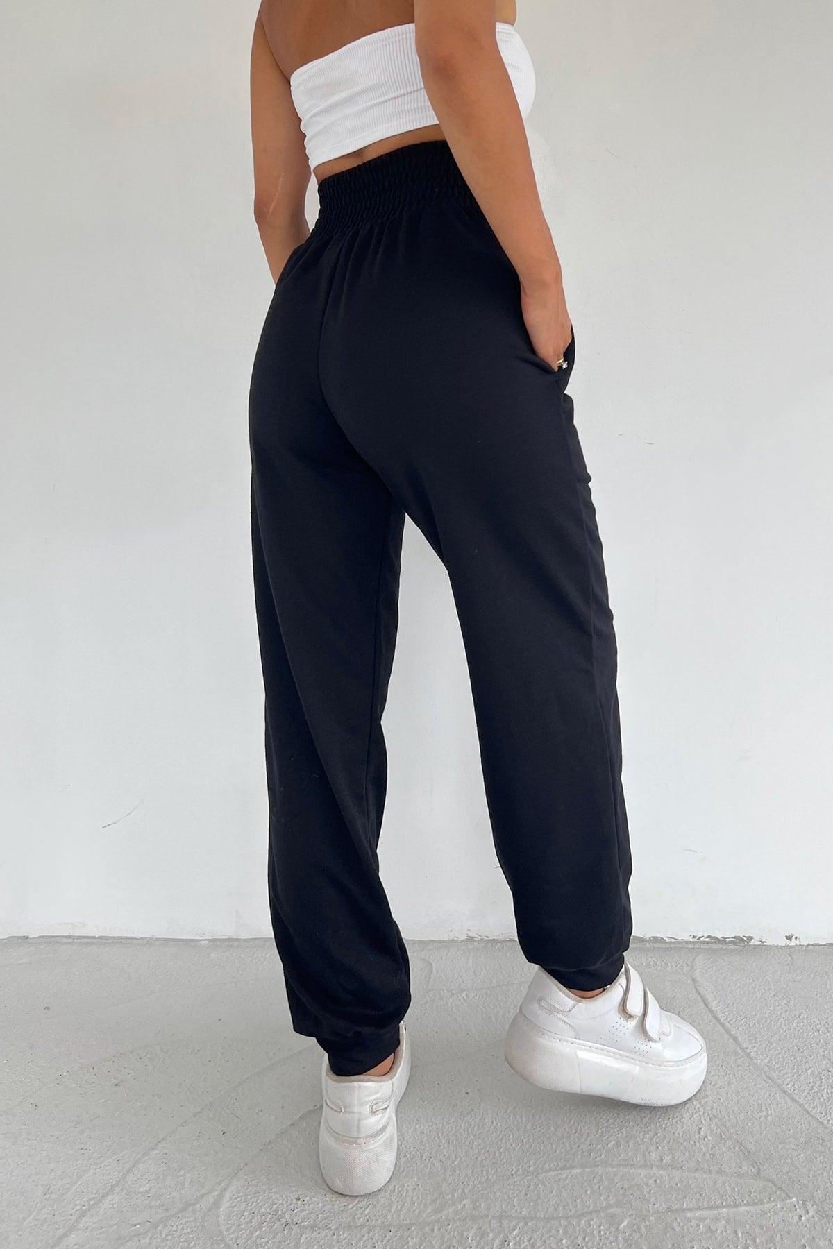 Women's Black Extra High Waist Belted Seasonal Jogger Sweatpants - Swordslife