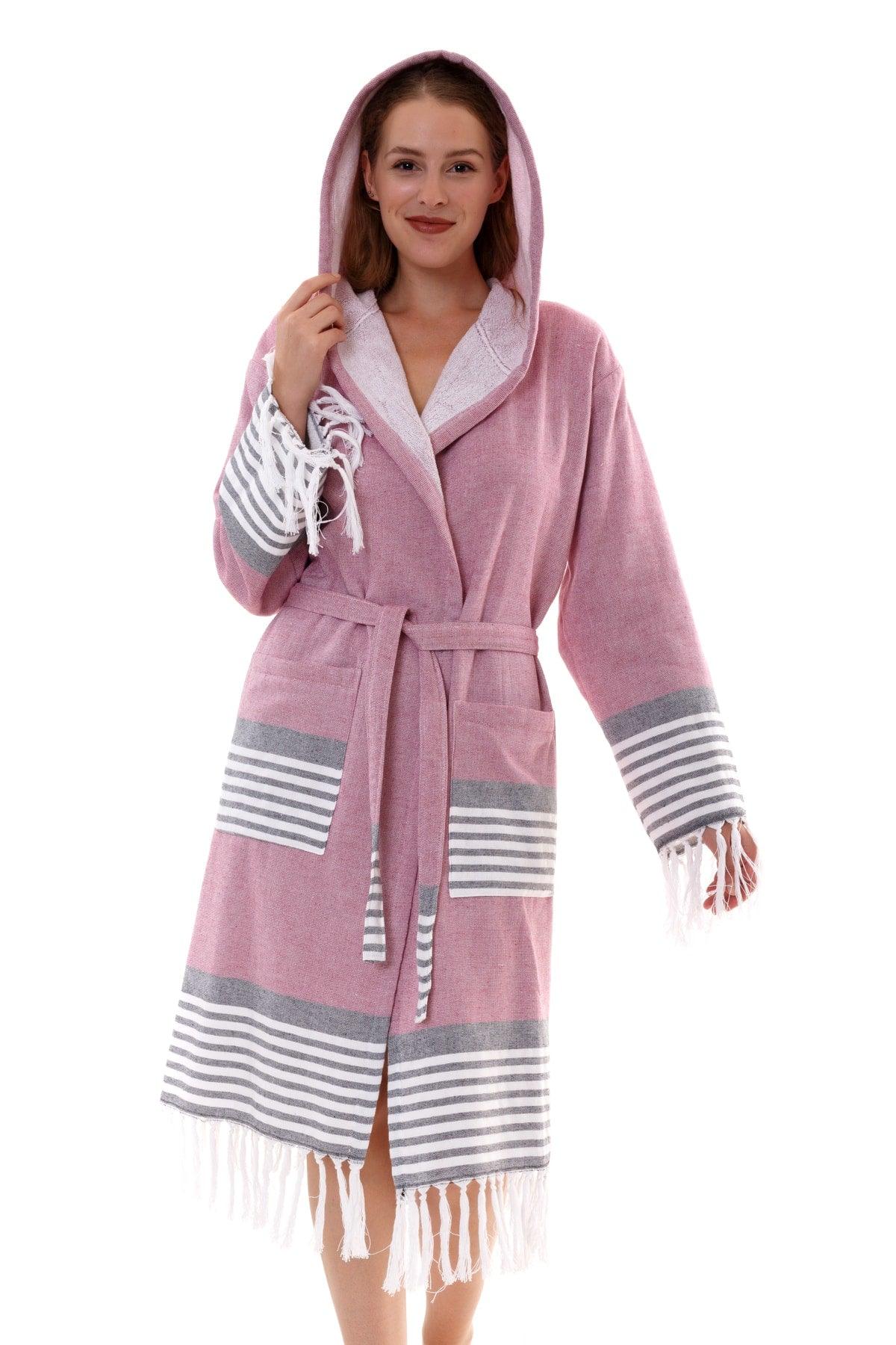 Set of 2 Large Size Bathrobes | Hooded Bathrobe &cotton Bath Towel Loincloth | Unisex (2xl-3xl-4xl) - Swordslife