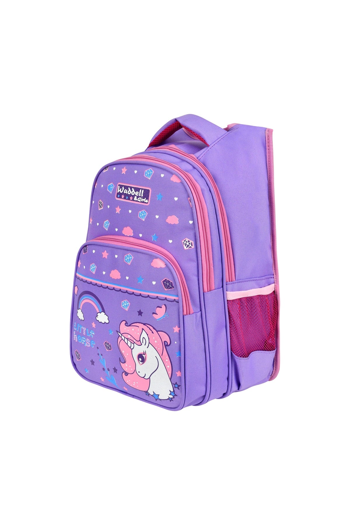 Licensed Lilac Little Horse Patterned Girl Primary School Backpack And Lunch Box