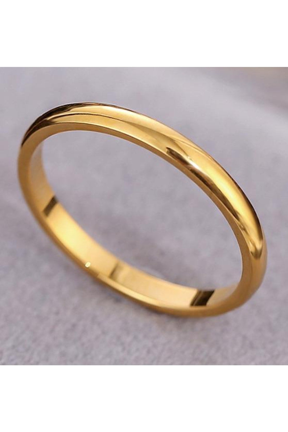 3Mm Thin Curved Shiny Steel Wedding Band Ring Cl27