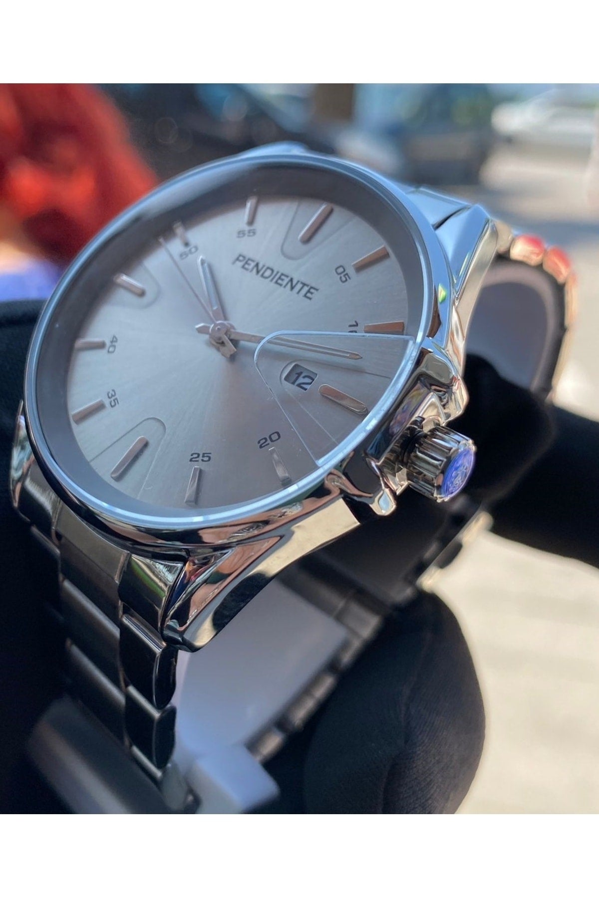 Silver Men'S Wristwatch 3 Atm Waterproof Stainless Steel Machine Guaranteed