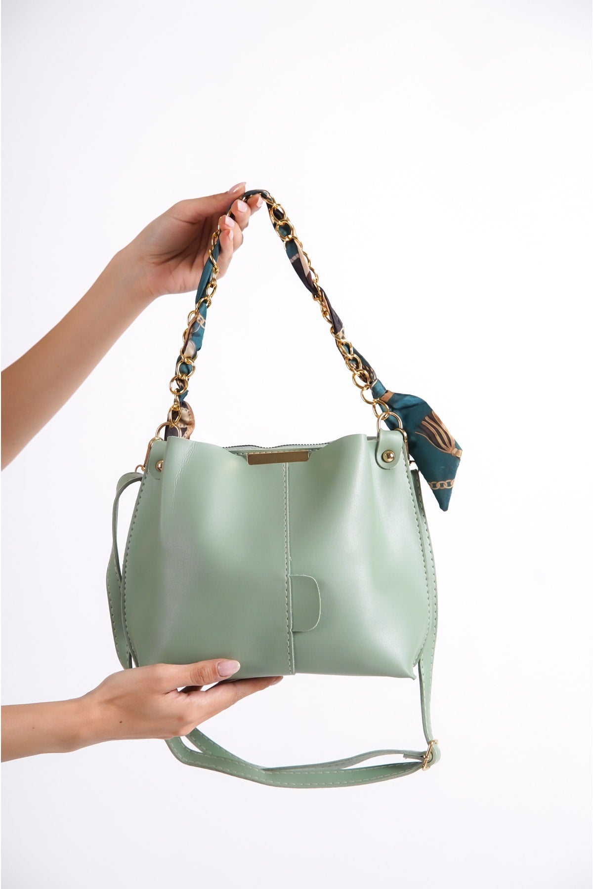 Water Green Women'S Shawl Hand And Shoulder Bag