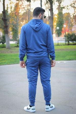 Hooded Kangaroo Pocket Cotton Men'S Tracksuit Set
