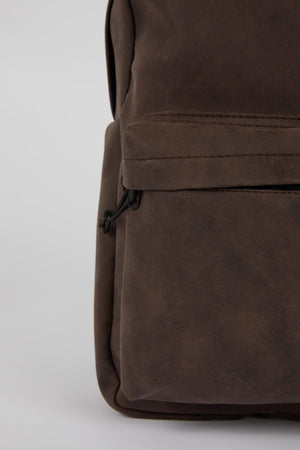 Men'S Large Faux Leather Backpack