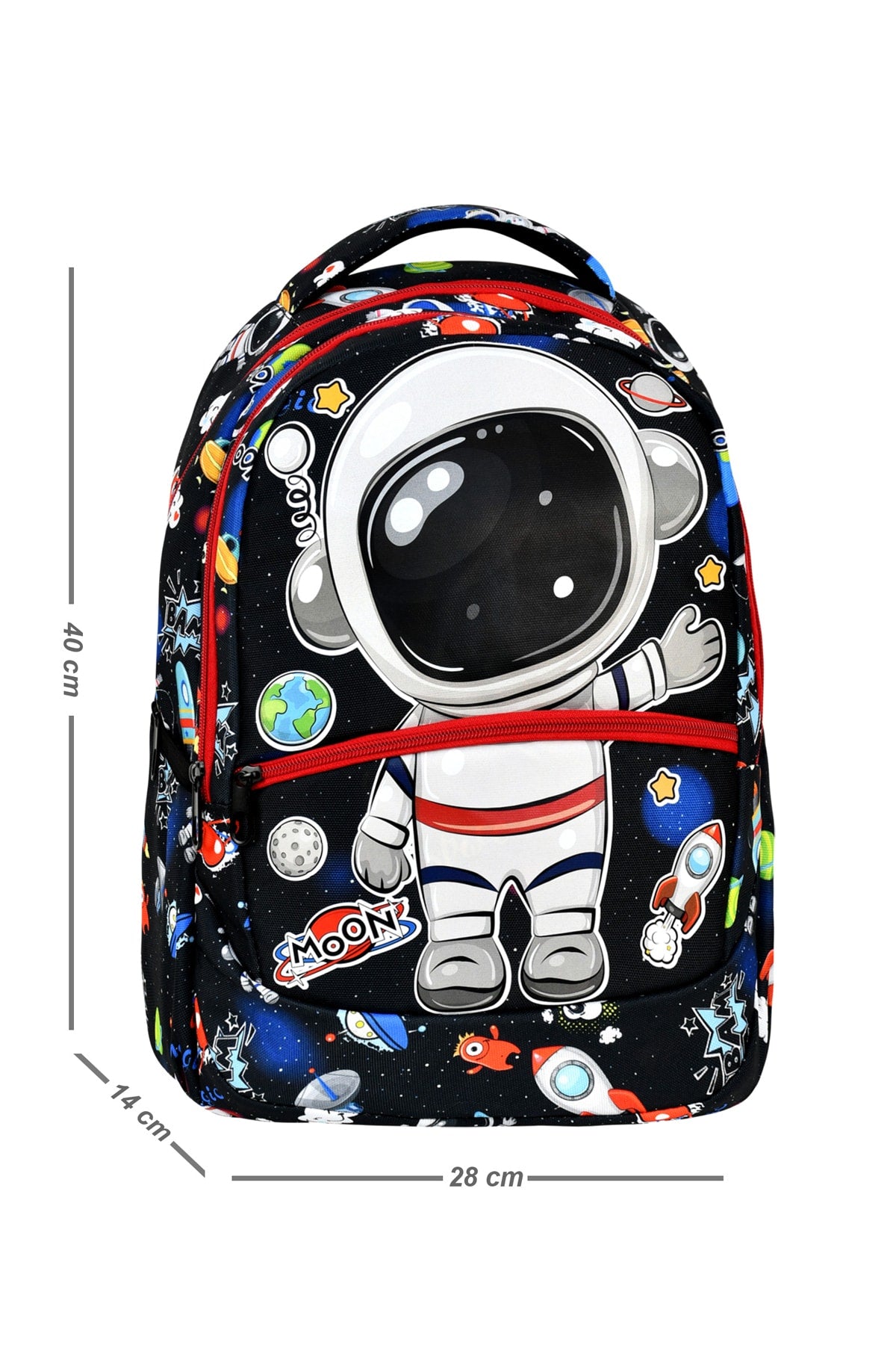 3-pack Elementary School Astronaut Patterned School Bag with Food and Pencil Holder for Boys