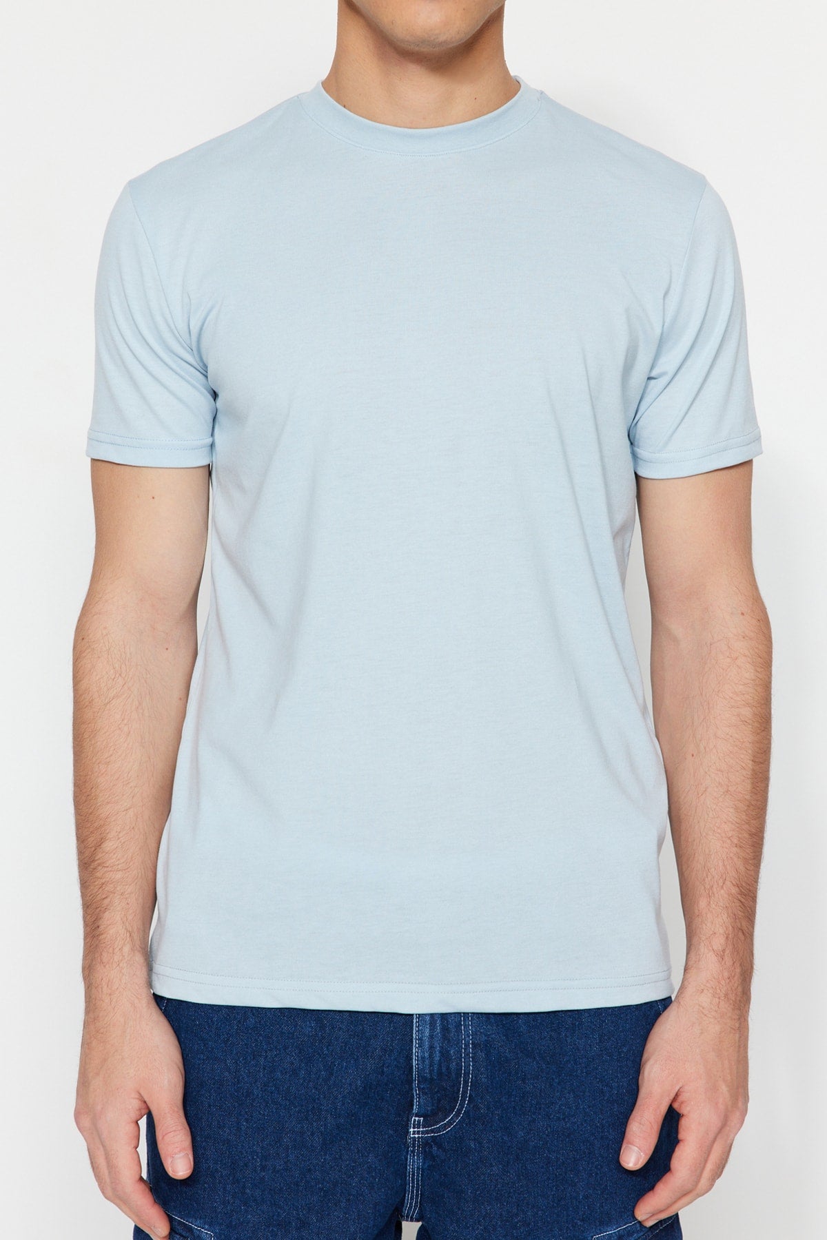 Dirty Blue Men'S Basic Regular/Normal Fit Crew Neck Short Sleeved T-Shirt Tmnss22Ts0271