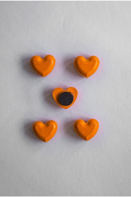 Handmade Concrete Fridge Magnet - Heart 5-Pack - Swordslife