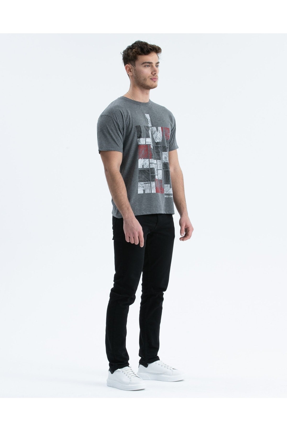 Men's T-Shirt Regular Fit S-4095 Anthracite