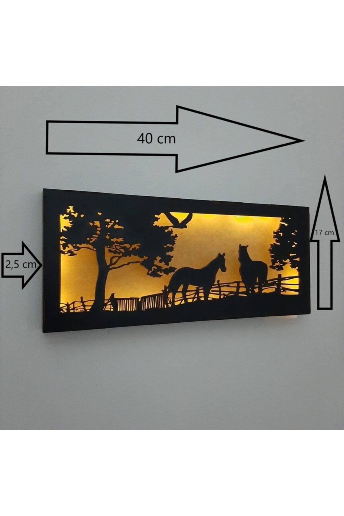 Decorative Fairy Led Wall Ornament Horse Farm Gift Wooden Mdf Table Night Light (Batteries Included) - Swordslife