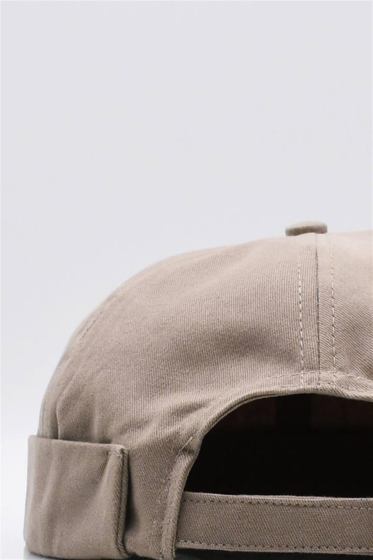 Beige 100% Cotton Cap Docker Hat