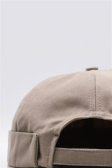 Beige 100% Cotton Cap Docker Hat