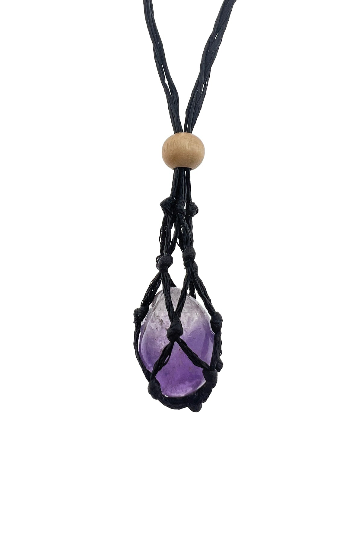 Healing Necklace Set Macrame Braided Natural Stone 5-Piece Women'S Necklace Adjustable Rope