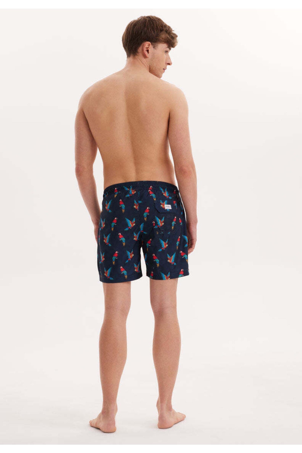 Men's Navy Printed Sea Shorts Wmpattern Swımshorts