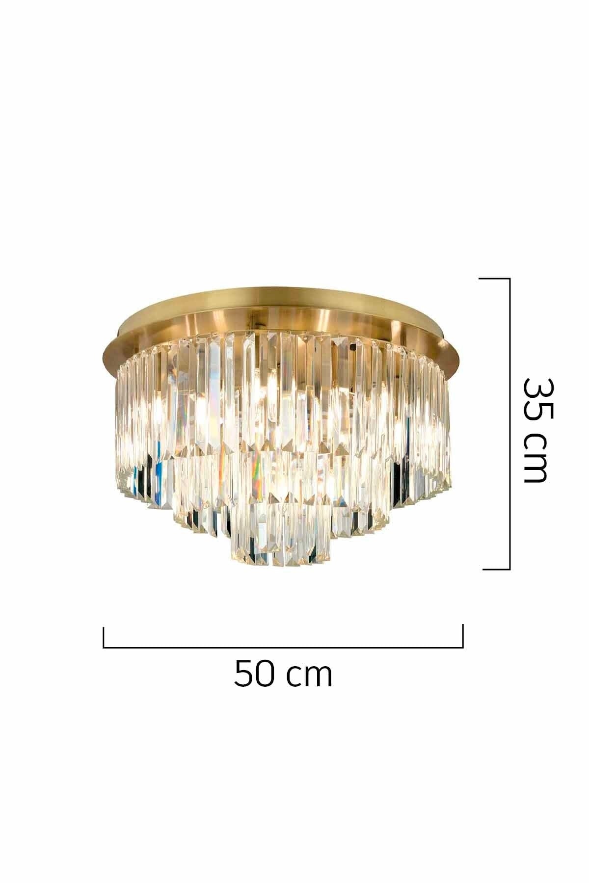 Nilüfer Round Tumbled Crystal Stone Modern Design Crystal Living Room Chandelier