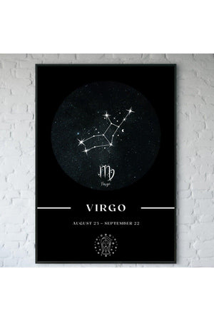 Virgo Virgo Zodiac Constellation Chart Astrology Horoscope Symbol 34x44cm - Swordslife