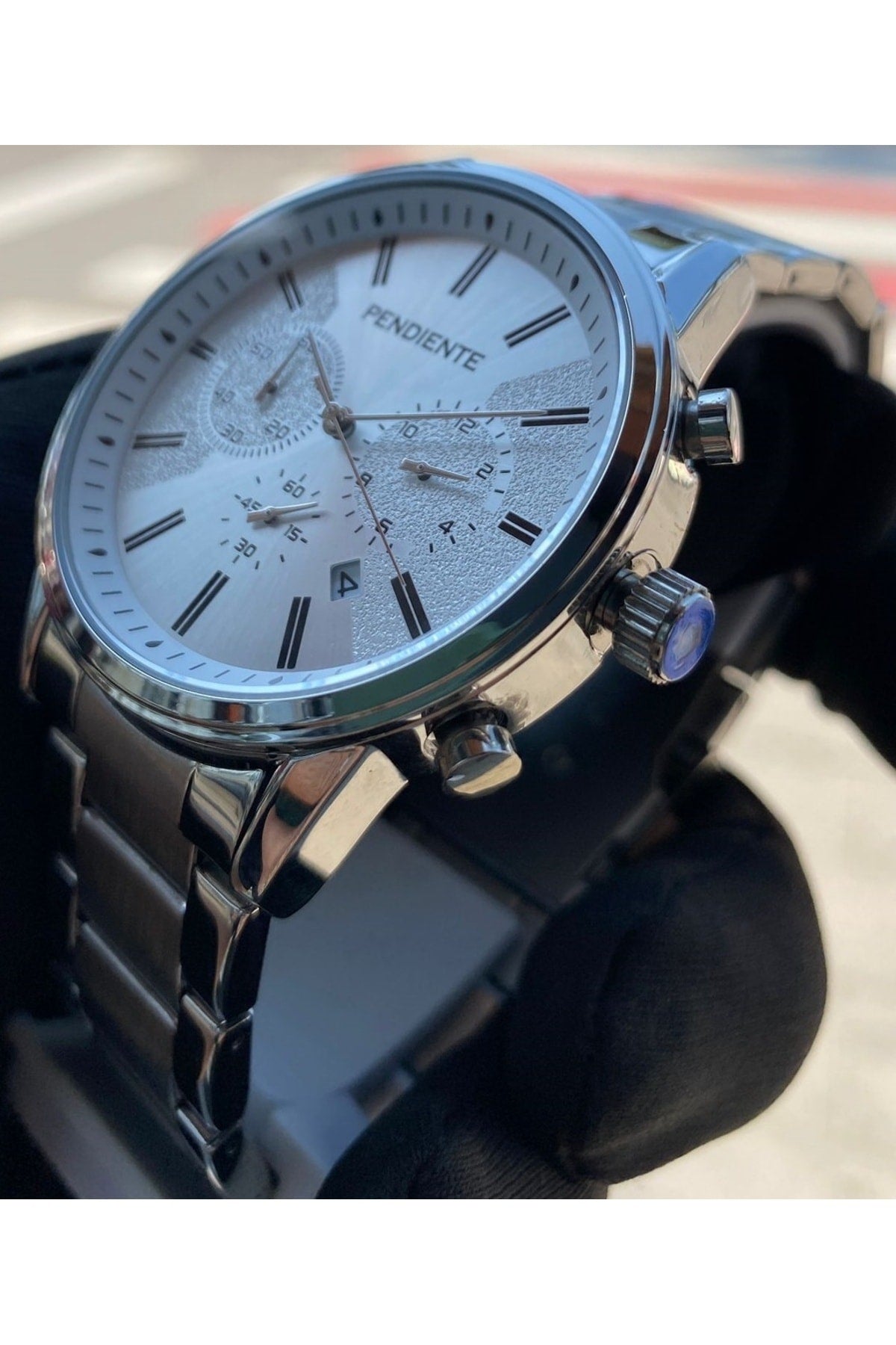 Silver Men'S Wristwatch 3 Atm Waterproof Stainless Steel Machine Guaranteed