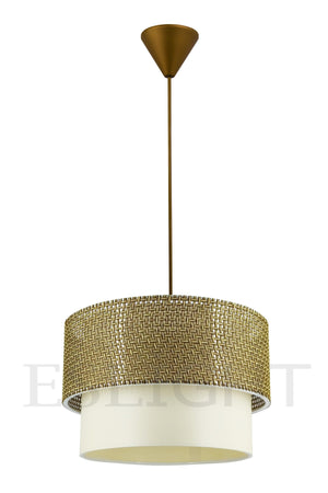 Wicker Pendant Lamp Chandelier Brown-Beige E691