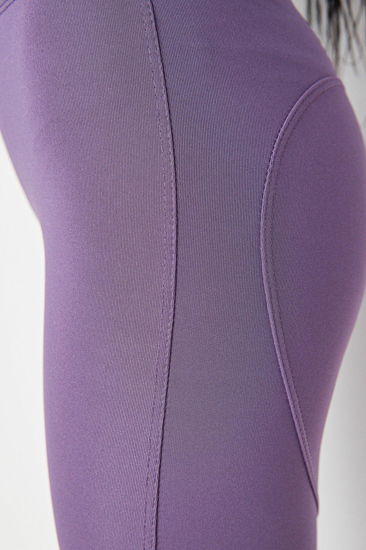 Lilac Full Length Sports Tights with Push-Up TWOAW21TA0030 - Swordslife