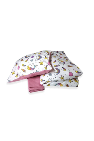 100% Cotton Baby Girl Duvet Cover Set 100X150 Unicorn Patterned