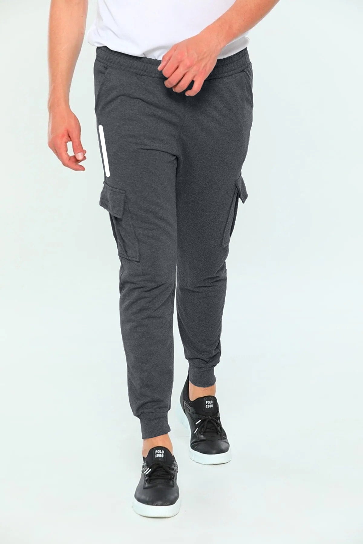 Unisex Commando Pocket Slimfit Reflector Printed Sweatpants