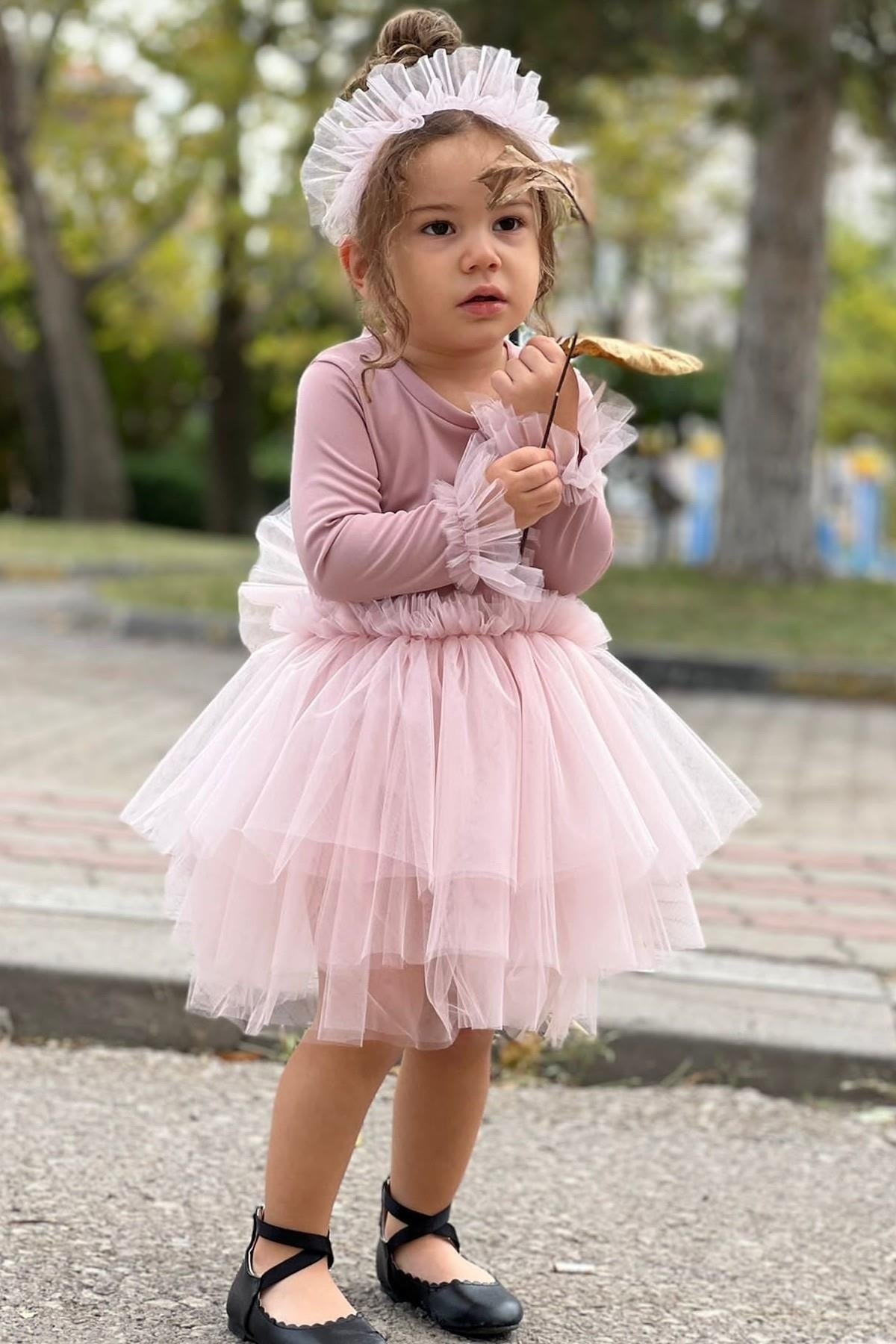 Pink Girl Kids Satin Evening Dress Girl Child Birthday Party Celebration Dress