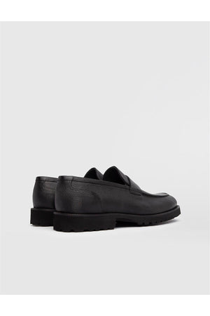 Dagrun Genuine Printed Leather Men'S Black Casual Shoes