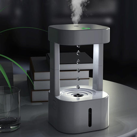 Creative Anti-gravity Water Drop Humidifier Air Conditioning Mist Spray Household Quiet Bedroom Office With 580ML Water Tank - Swordslife