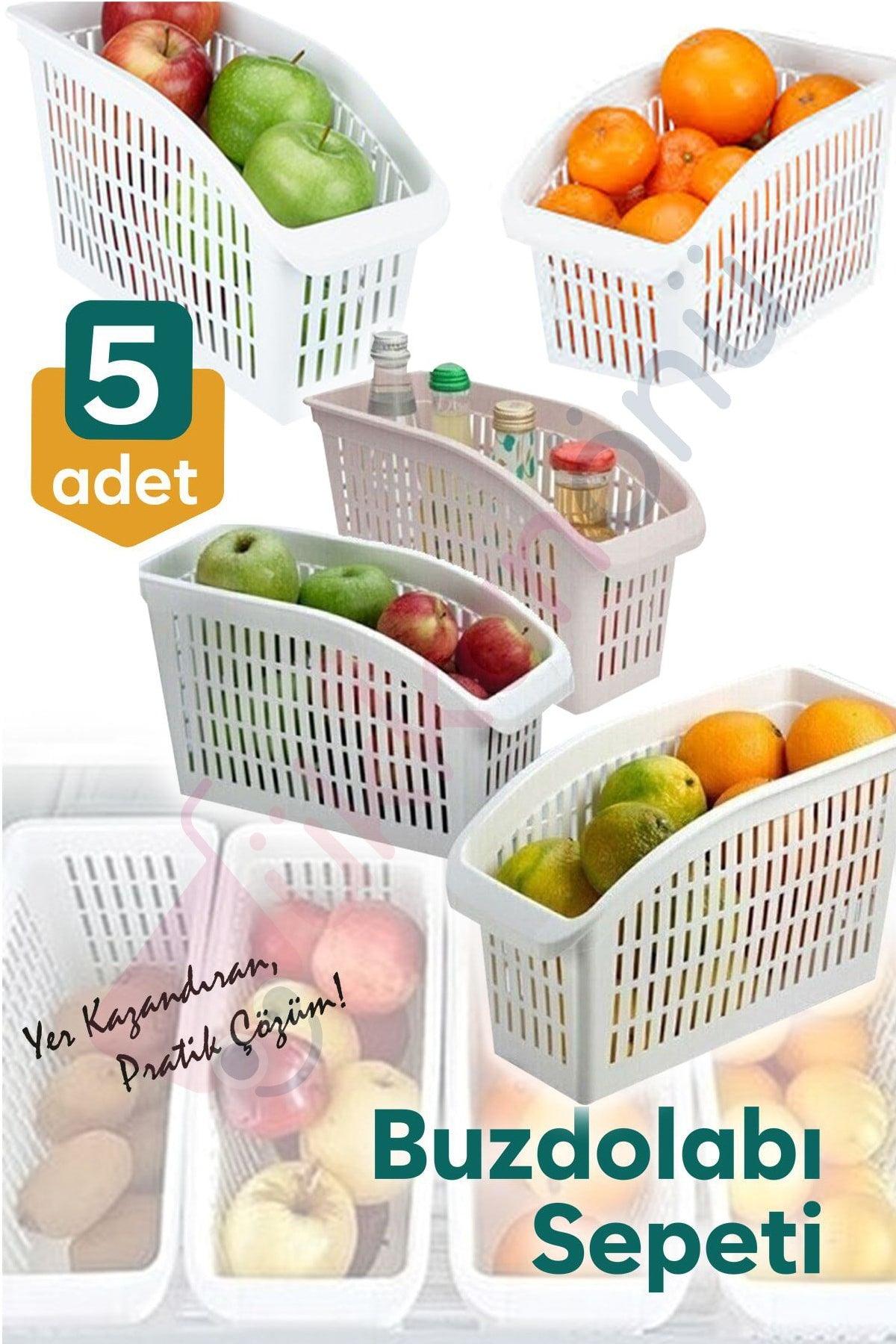 5 Piece Gondola Refrigerator Organizer Vegetable Fruit Basket Kitchen Bathroom Under Counter Organizer - Swordslife