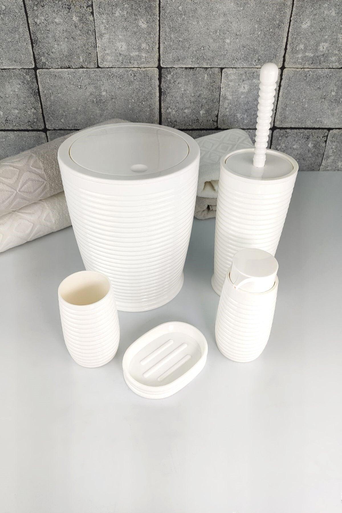 5 Piece Bathroom Set White 486 - Oky-1070 - Swordslife