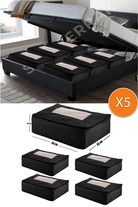 5 Pieces Quilted Window Base And Sofa Bed Type Storage Bag-64 Cm*45 Cm*22 Cm. - Swordslife