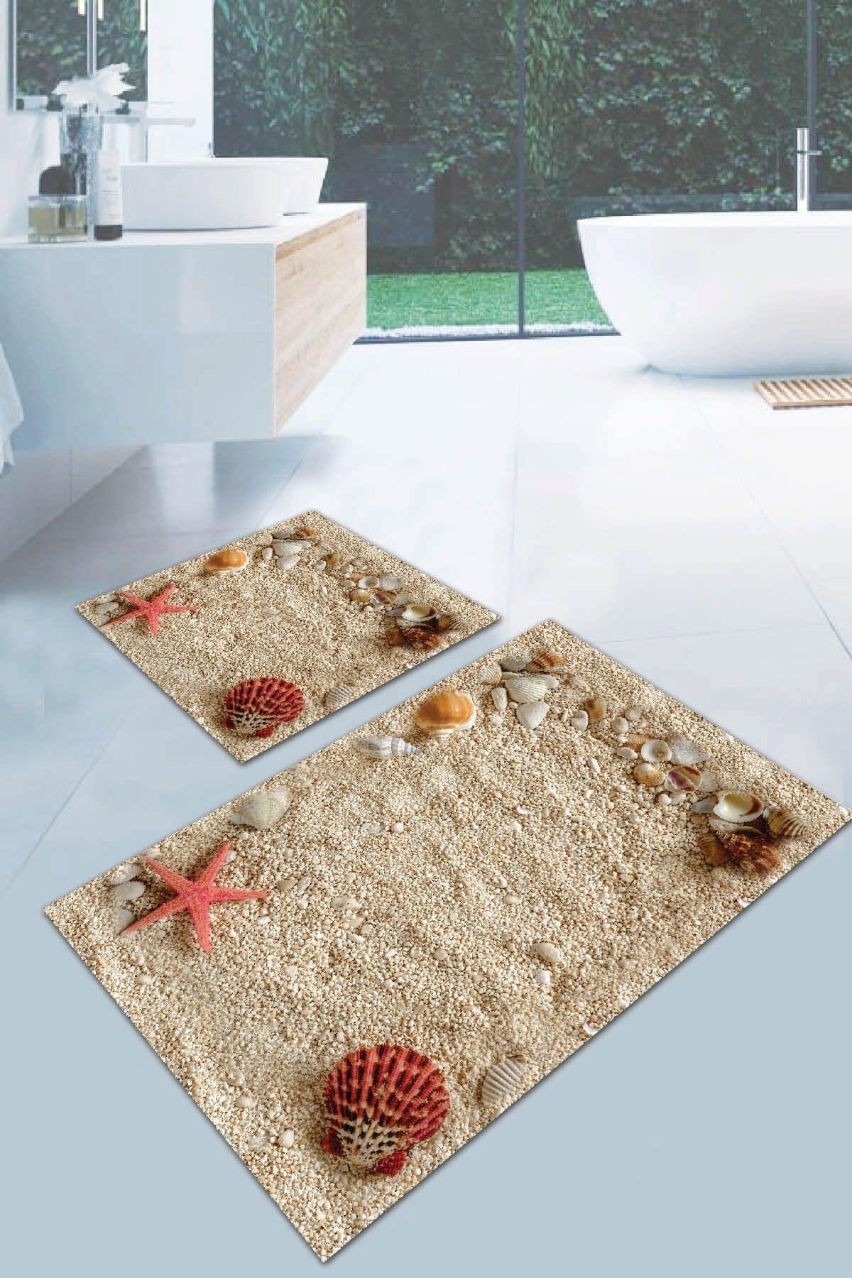 50x80 - 50x50 Digital Bathroom Carpet Closet Set of 2 Mats Set Bs041 - Swordslife