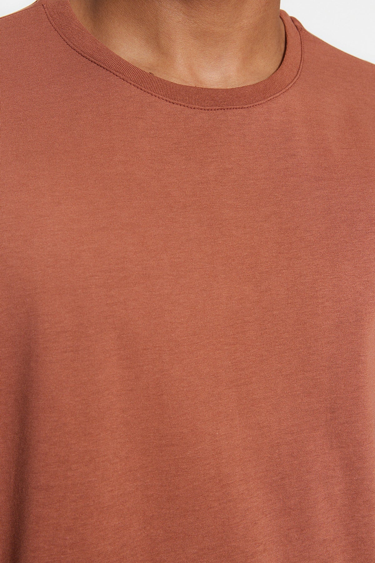Brown Men'S Basic Crew Neck Oversize Short Sleeve T-Shirt