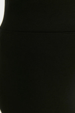 Black Knitted High Waist Gatherer Leggings TBBSS22TA0022 - Swordslife