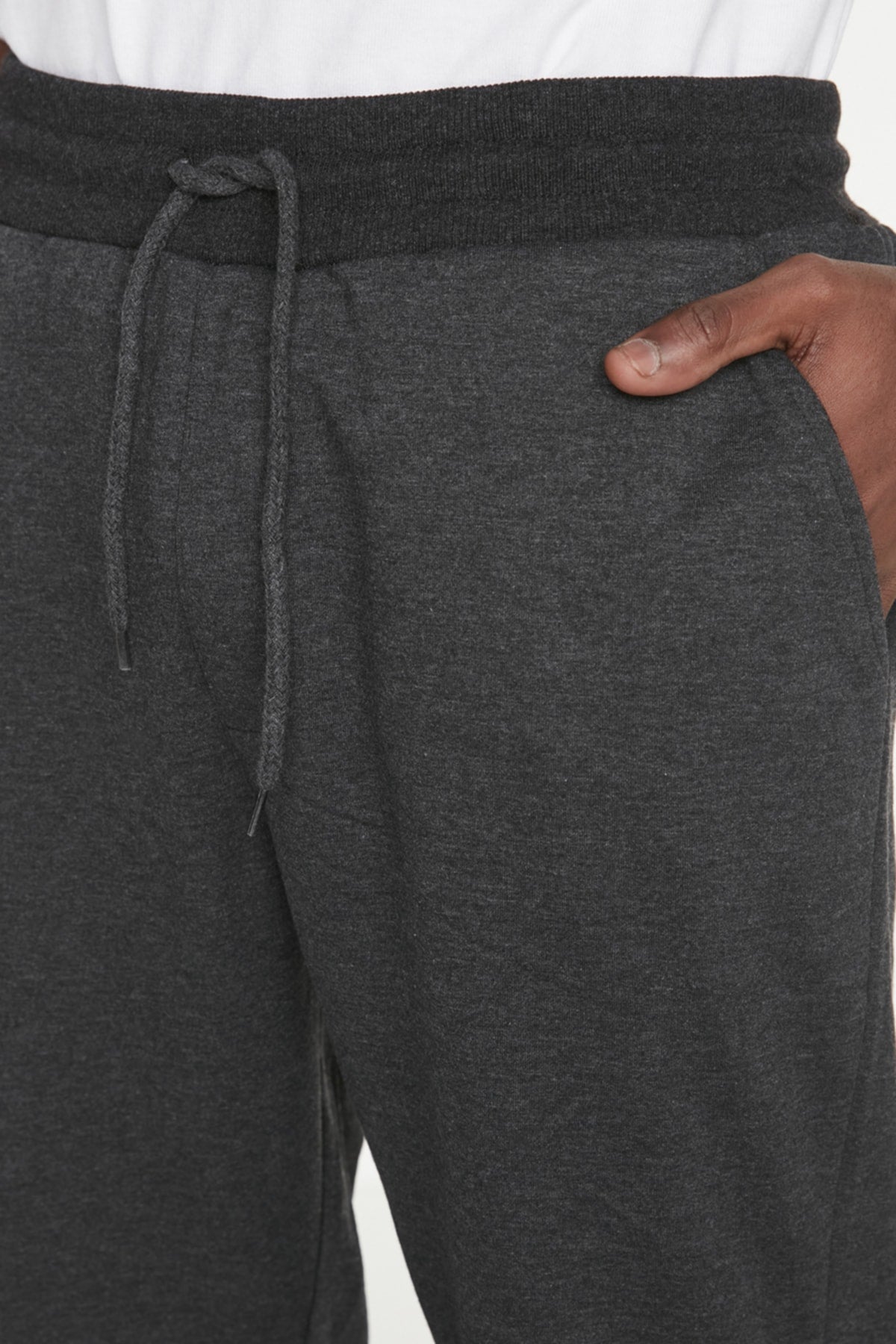 Anthracite Men'S Basic Regular/Normal Cut Elastic Jogger Sweatpants Tmnss20Ea0053
