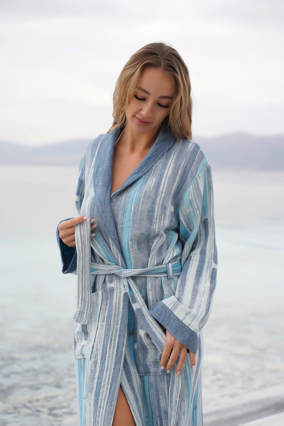 - 100% Cotton Peshtemal Bathrobe - Beach Peshtemal Bathrobe- Special Design Beach Creation - Swordslife