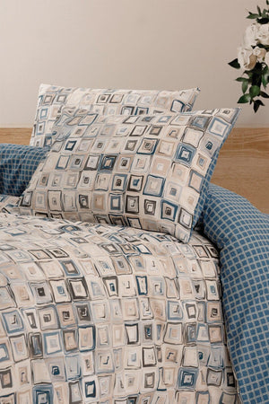 Ranforce Single Duvet Cover Set Quadra Blue - Swordslife