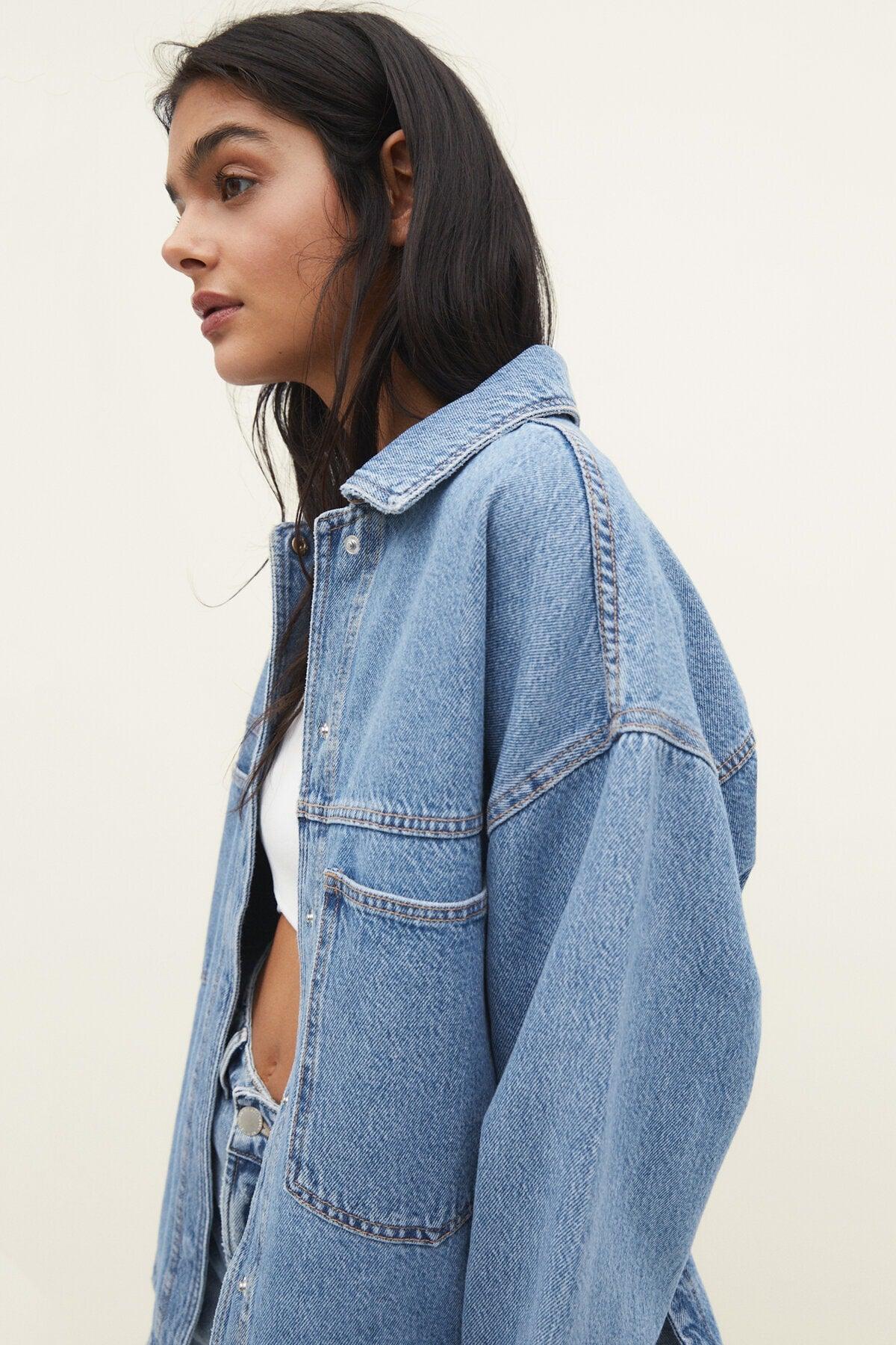 Oversize Denim Slim Jacket - Swordslife