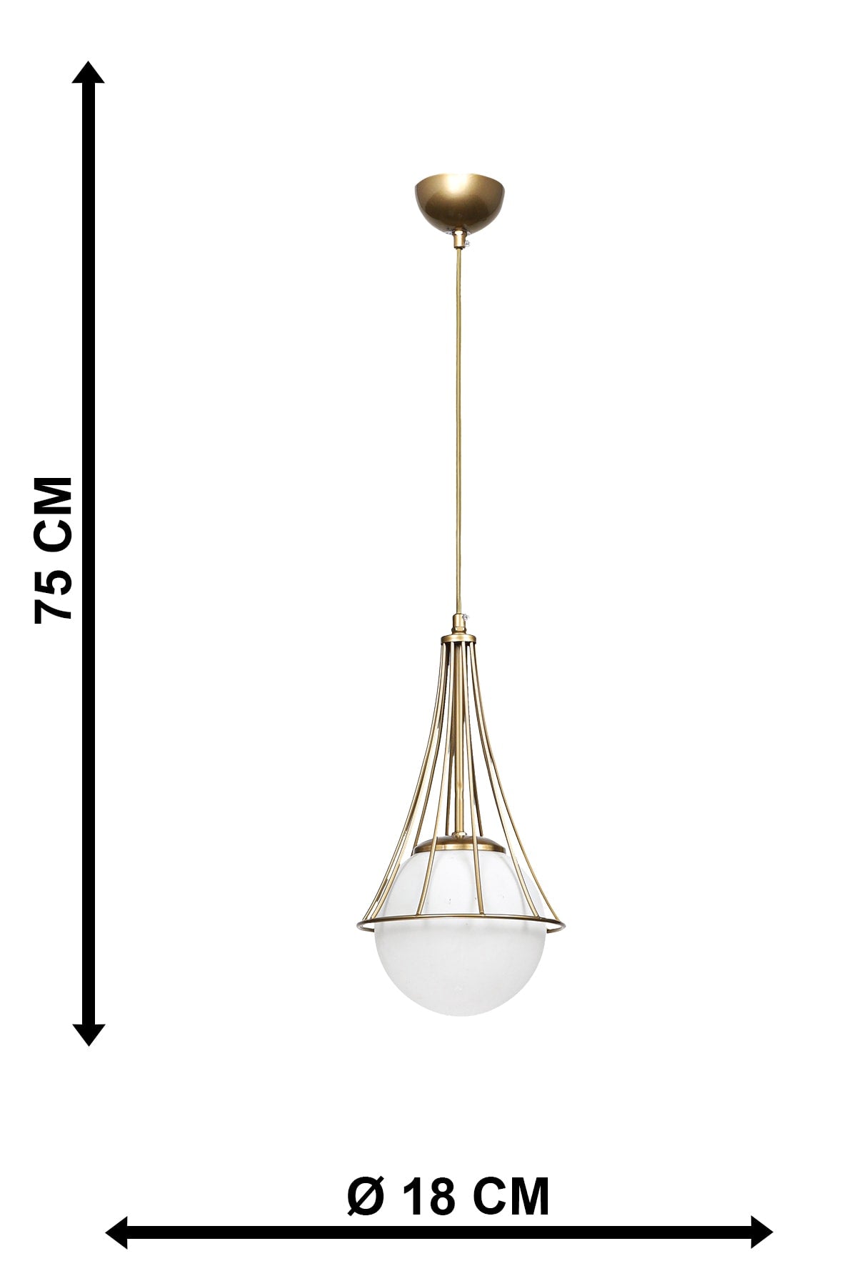 Lapis Single Antique-White Glop Glass Chandelier