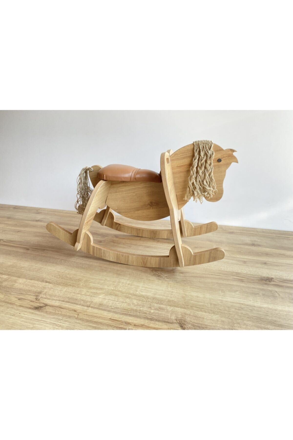 Wooden Rocking Horse - Leather Seat