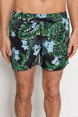 Black Men'S Standard Size Swimwear Marine Shorts Tmnss23Ds00012