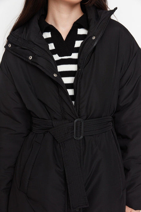 Black Oversize Arched Inflatable Coat TWOAW23MO00316 - Swordslife